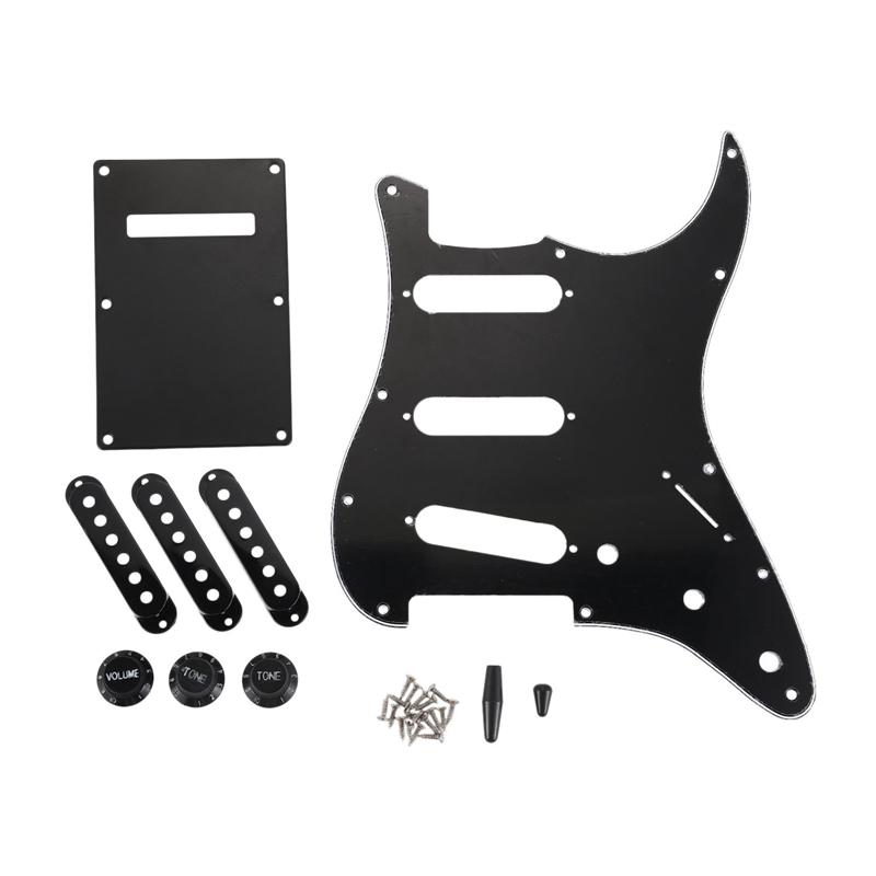 Cikuso Set of 3 Ply Black 11 Hole Pickguard per Chitarra Strat Backplate Pickup Covers Manopole Consigli Chitarra Parts And Accessories-No Holes Cikuso Set of 3 Ply Black 11 Hole Pickguard per Chitarra Strat Backplate Pickup Covers Manopole Consigli Chitarra Parts And Accessories-No Holes