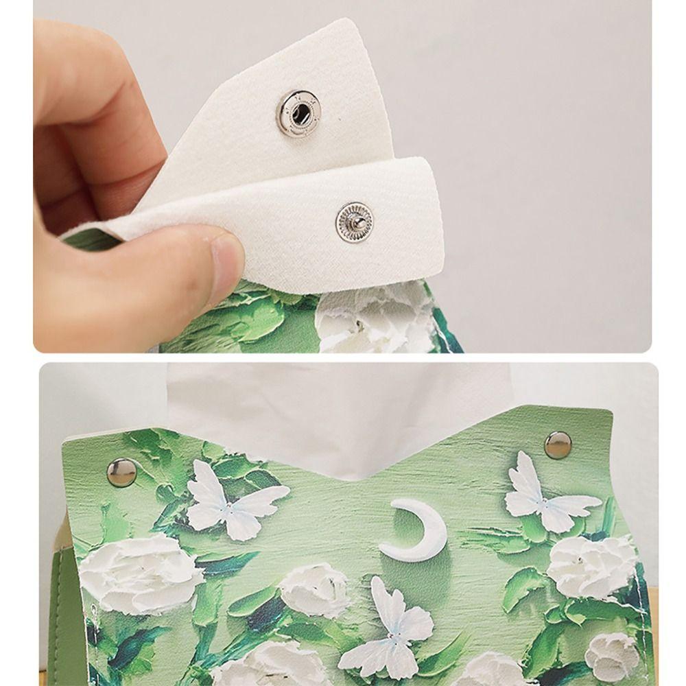 with Buttons Napkin Holder PU leather Paper Towel Box New Large Storage Box  Home