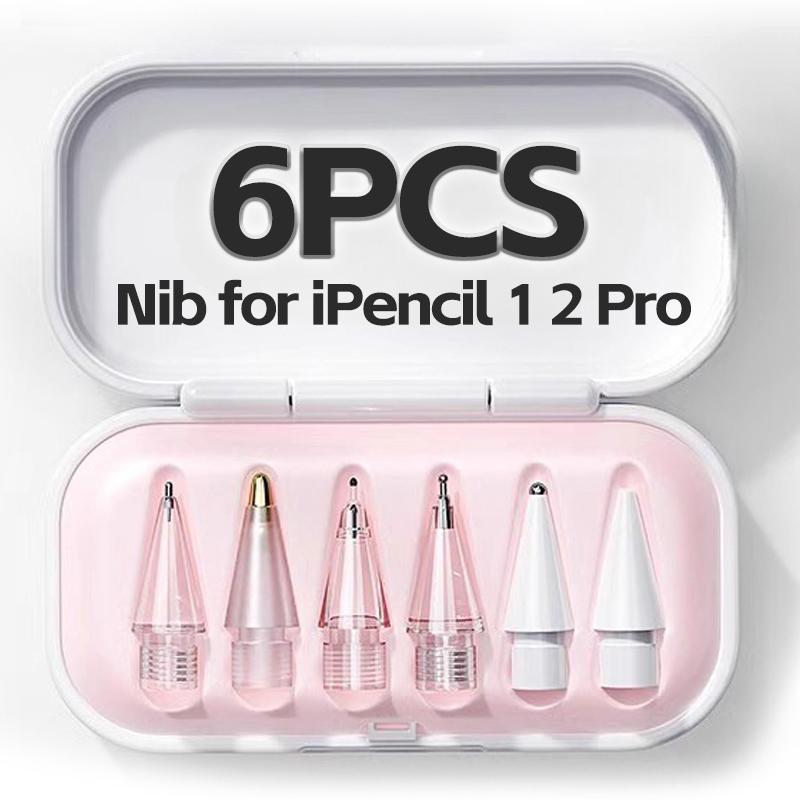 4/6Pcs Replaceable Pencil Tips For Apple Pencil 1 2 3 Soft Silicone Protective Cap Touch Screen Stylus Pen Nibs For iPencil 1 2