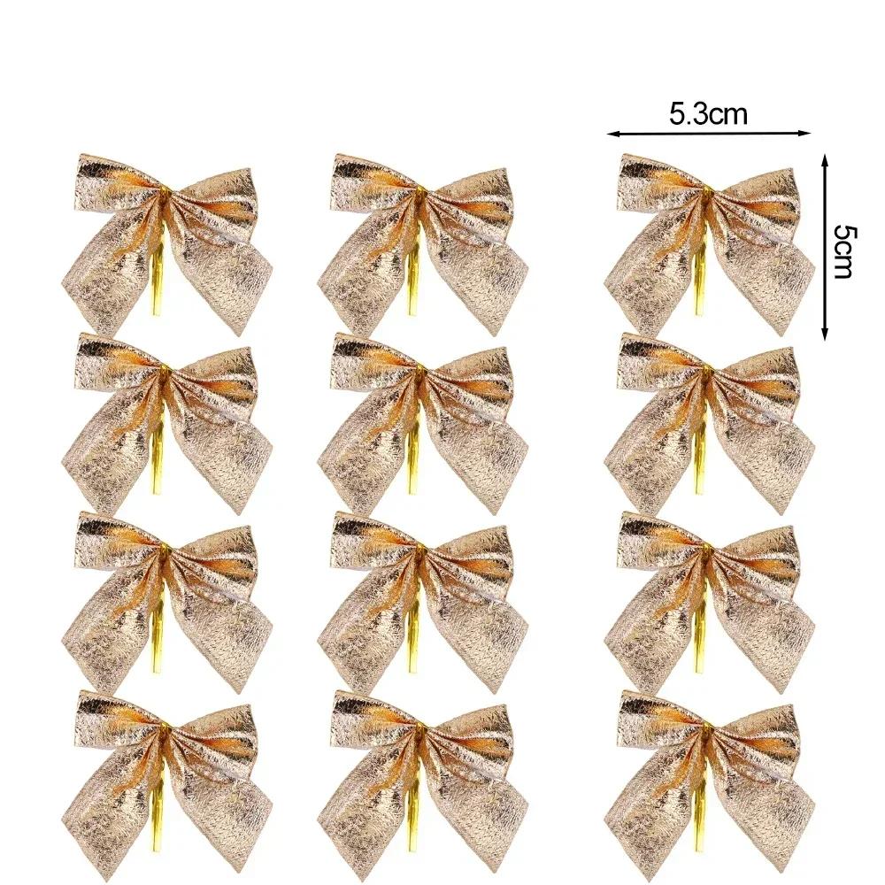 3612Pcs Christmas Bow Red Gold Velvet Bow Xmas Tree Pendant New Year Party Garland Gift Box Decoration Diy Handmade Supplies