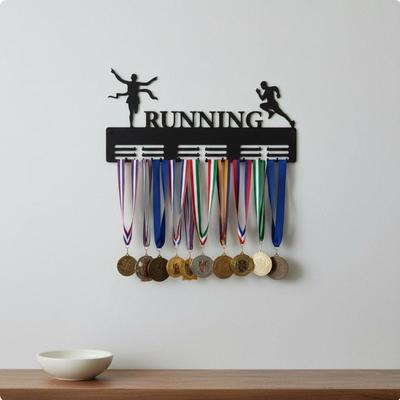 Metal Medal Display Rack Holds Up To 30 Medals Sports Holder High Capacity Wall Mounted Award