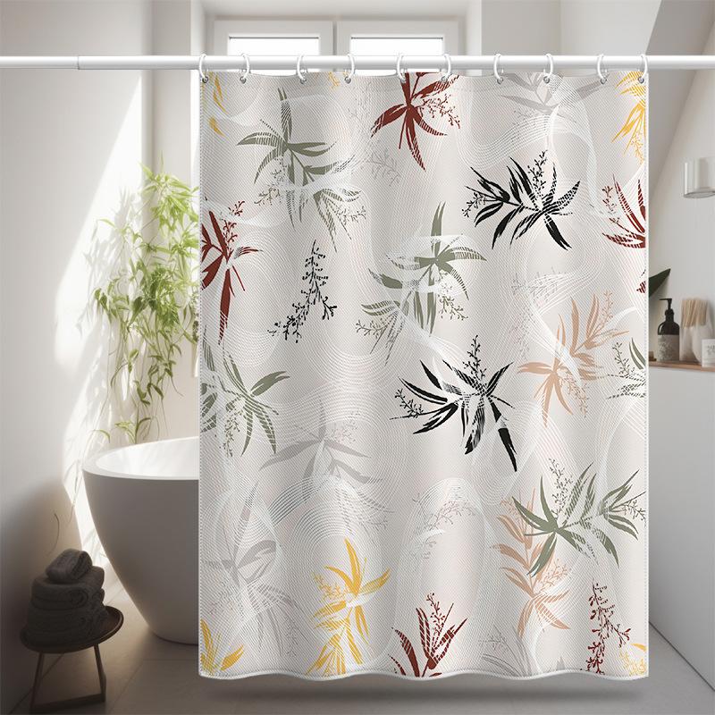 Bathroom Thickened Waterproof Curtain Mildew Proof Shower Curtain Shower Partition Curtain Shower Curtain Bathroom Curtain Free Perforation