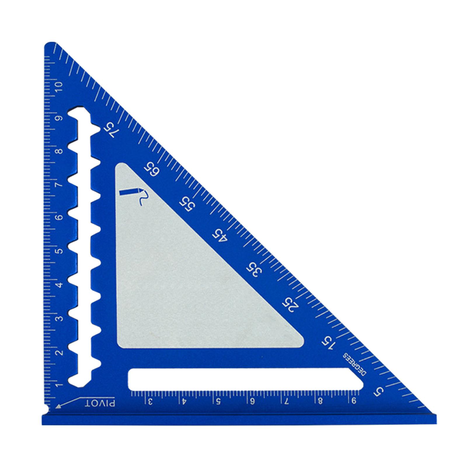 

4inch Triangle Ruler Measurement Tool Aluminium Carpenter Tools Inch Metric Angle Ruler Speed Square Woodworking Tool синій