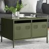 VidaXL Meuble TV vert olive 68x50x43,5 cm acier laminé à froid, support TV, buffet TV, armoire hifi, banc TV, armoire en 851242