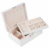 2 Layer Leather Jewelry Organizer with Lock Jewelry Display Case  for Necklace Rings Earrings