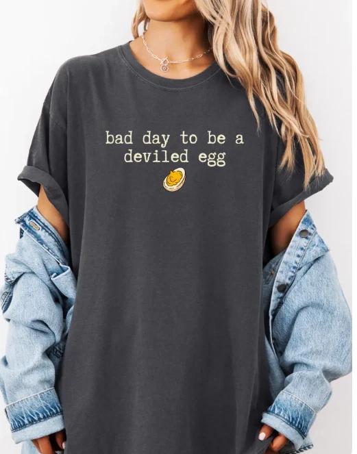 Bad Day to be a Deviled Egg Shirt Comfort Colors®, Funny Thanksgiving Dinner M