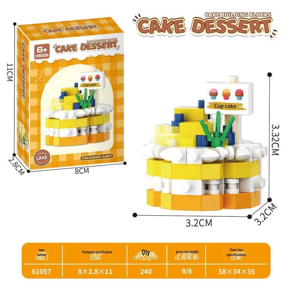 Xiaohongshu-Style Birthday Cake Building Blocks: Educational Toy for Boys and Girls