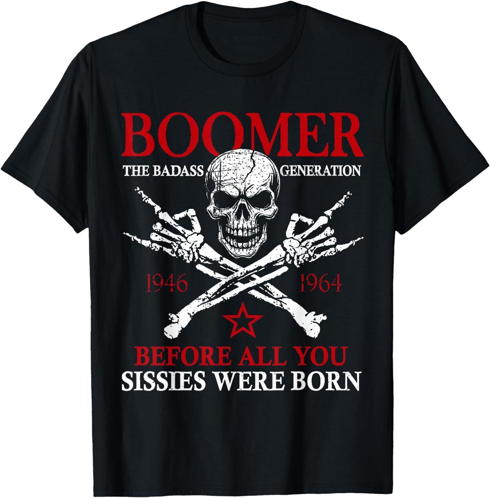 Boomer Generation Before All You Sissie were Born Skull Rock T-Shirt ,UNISEX Tee S