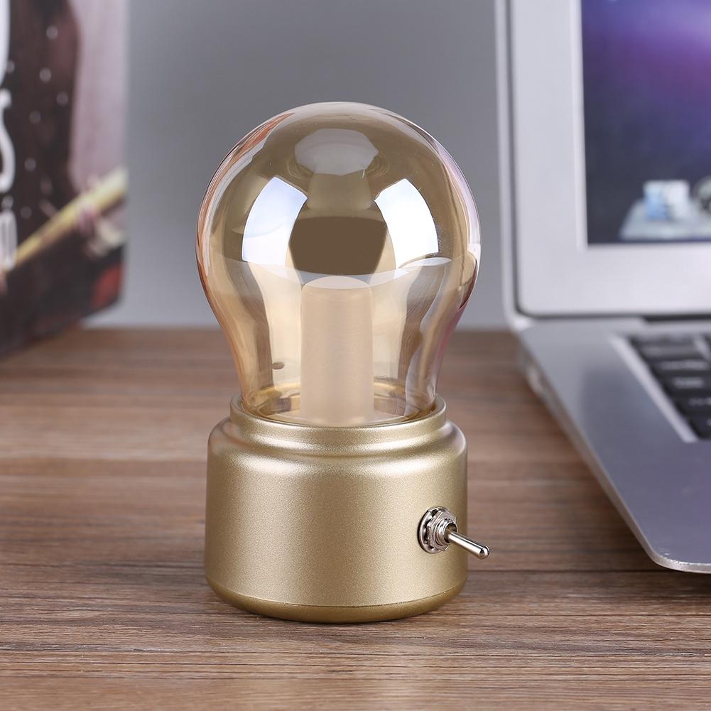   Retro LED Night Light USB Rechargeable Night Light Gold