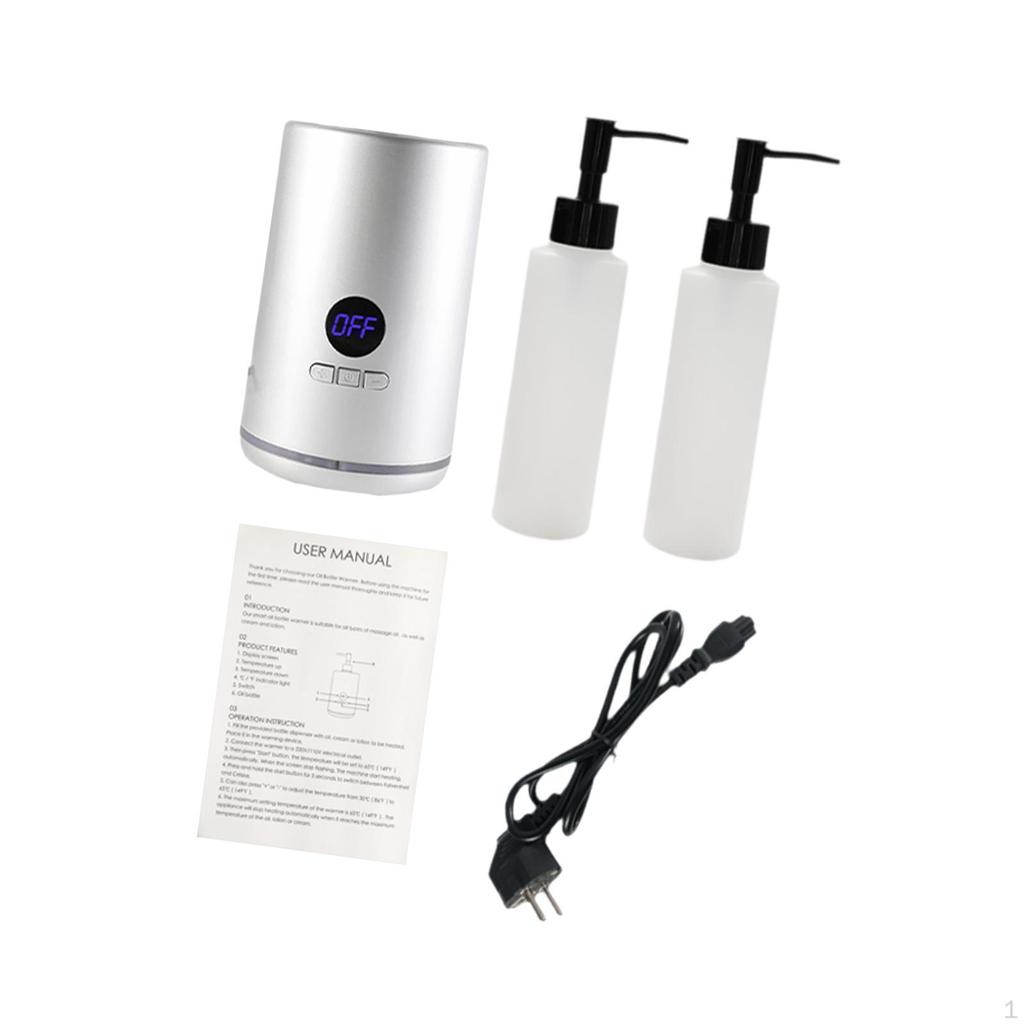 Single Bottle Massage Oil Heater with Bottles Accessories Warmer White