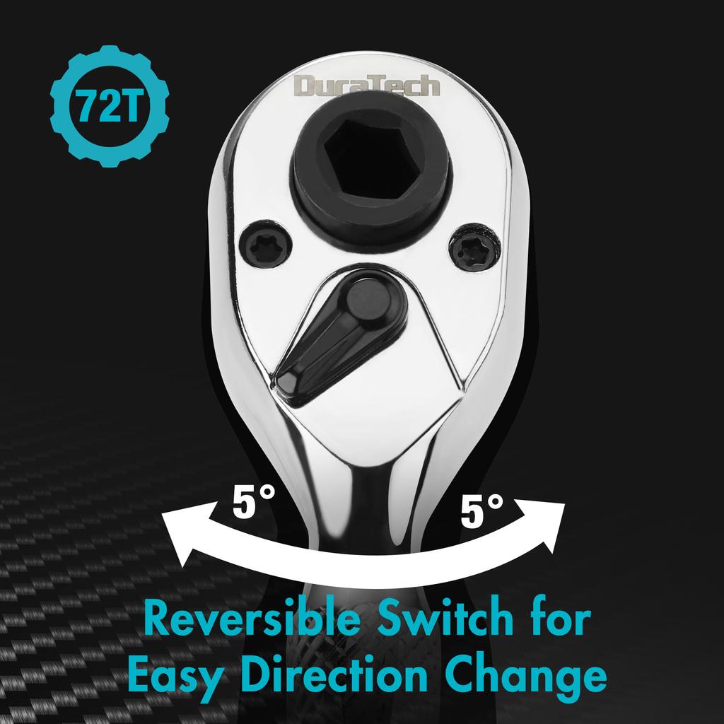 2-in-1 Mini Dual Head Stubby Ratchet Handle 1/4'' Drive Finger Ratchet Spanner Two Screwdriver Bits Repair Hand Tool