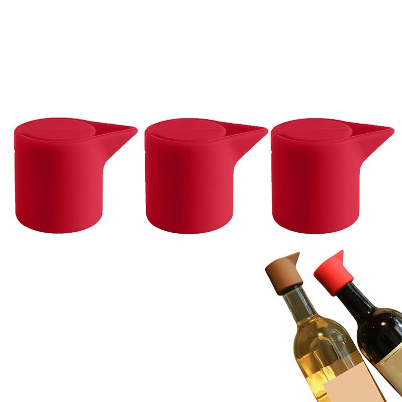 

Ultimate Leakproof Wine & Champagne Stopper Set,Durable Silicone Beverage Bottle Sealers, Airtight Portable Wine Savers красный