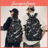 Nylon Casual Backpack For Teens With Letter Shape Smiley Face Graffiti For School Use