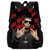 Fashion Hot Rapper Anuel AA Child School Backpack with Lunch Bags ,Pencil Bags ,School Bags for Boys Girls Best Gift