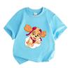 Kids Boys Girls 100% Cotton Crew Neck Short Sleeve T-Shirt, Adorable Flying Cartoon Puppy Print Casual Soft Summer Tee for Little Children Daily Wear
