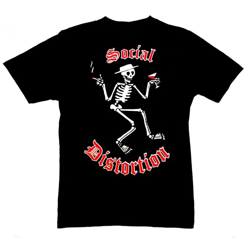 Vtg Social Distortion Band Skelly Logo Cotton Black Full Size T Shirt TR096 L