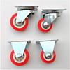 Lightweight PVC Red 1-1.2 inch Swivel & Fixed Caster Wheel for Furniture