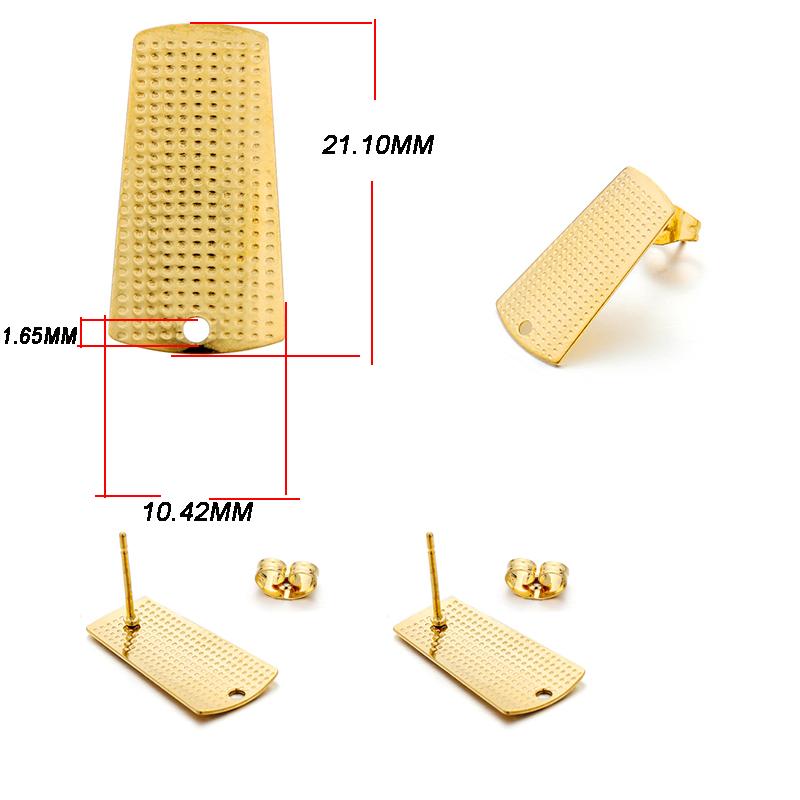 10 stücke Edelstahl Geometrische Runde Ohrring Stud Goldene Ohrringe Basis Mit Ohrring Stecker Anschlüsse Für DIY Schmuck Machen