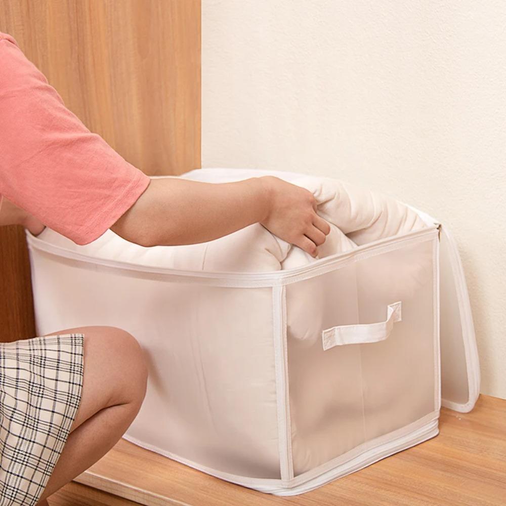 

Foldable Storage Box Plastic Quilt Dust Bag Wardrobe Organizer Clothes Storage Bag Home