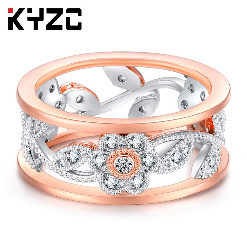 Diamond Lucky Vine Leaf Birthday Gift Bride Engagement Ring Proposal Ring
