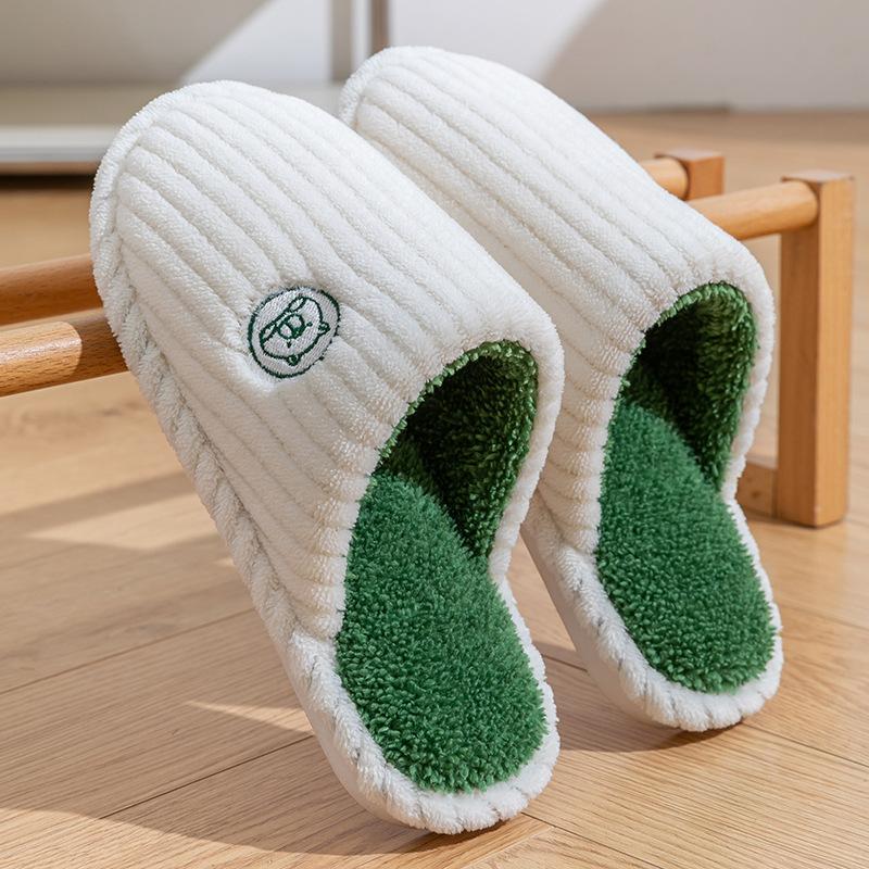 Bavlněné pantofle pro ženy na jaro, podzim a zimu, vhodné pro vnitřní použití, protiskluzové domácí, teplé domácí, párové, zimní plyšové pánské pantofle