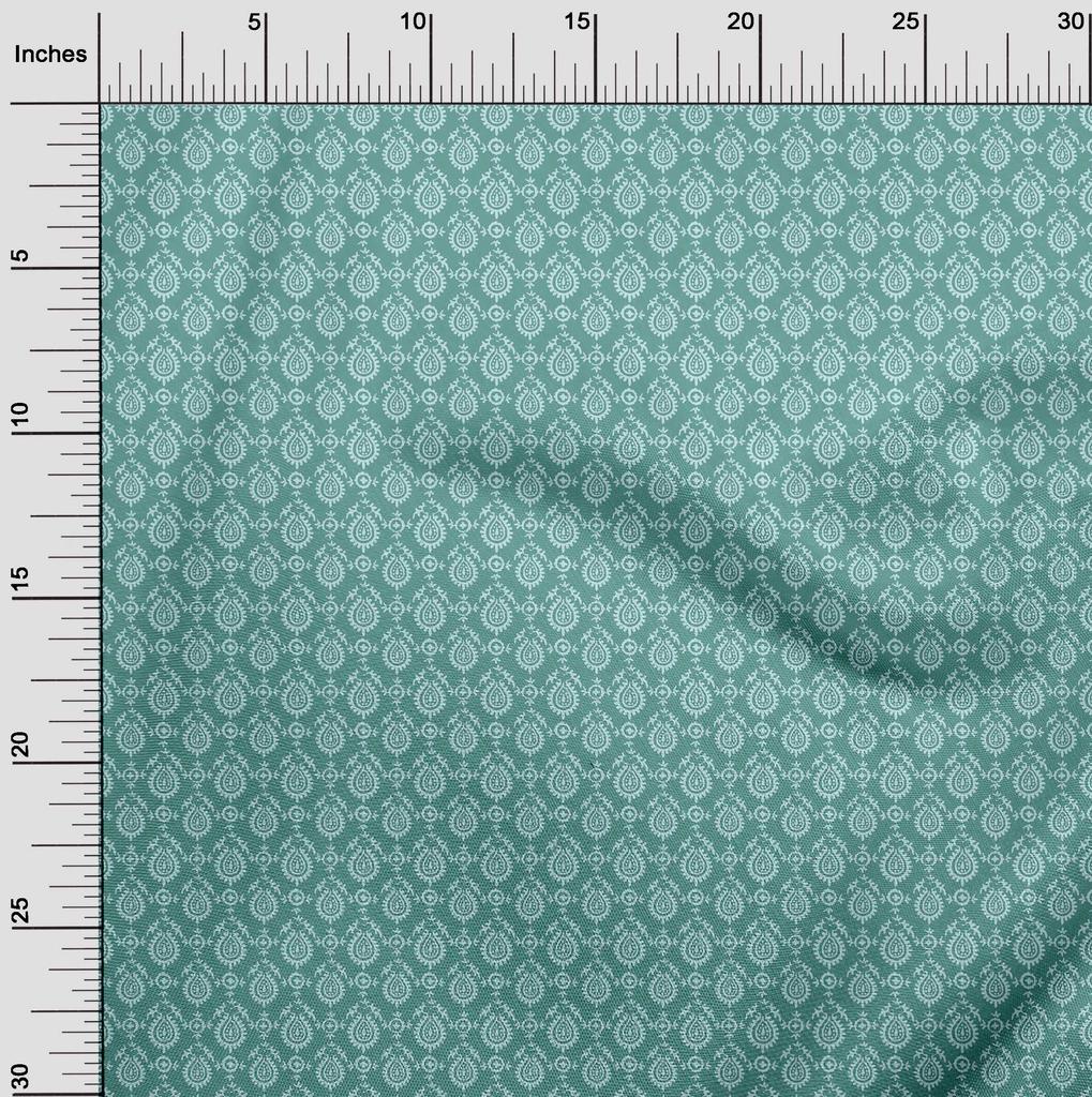 oneOone Tela flexible de algodón con estampado floral de bloques cortados a medida de 40 pulgadas de ancho