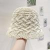 Summer Female Fisherman's Hat Sunshade and Sunscreen Beach Sun Hat Hollow Breathable Woven Fisherman's Hat