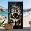 Newcastle United FC Personalized Printed Beach Towel Soccer Logo Support Custom Name Text Absorbent Towel For Sport Travel Special Gift