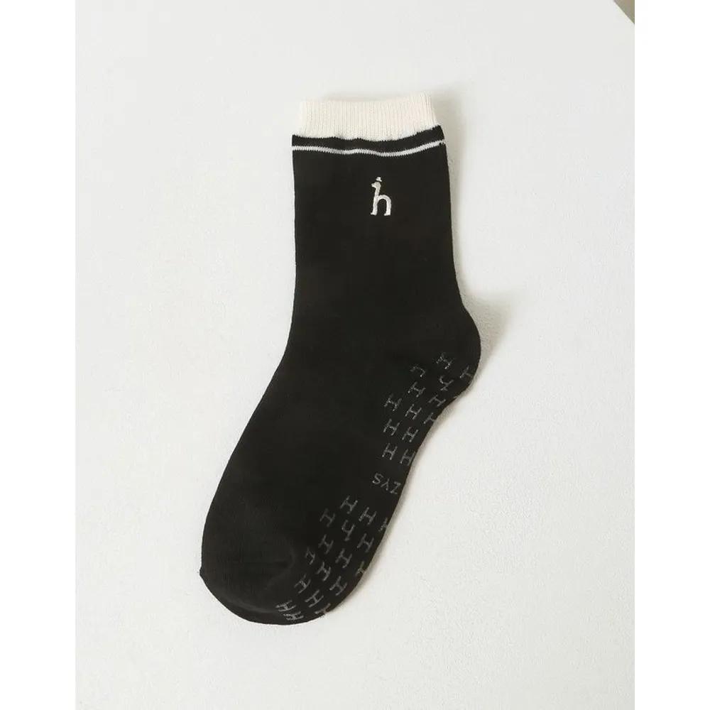 [26SS] [Anti-slip] Ivory Line Color Block Cotton Blend Mid-calf Socks 3-Piece Set HISS6E229IV