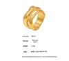 18k Gold Plated Geometric Multi-layer Titanium Steel Hollow Ring