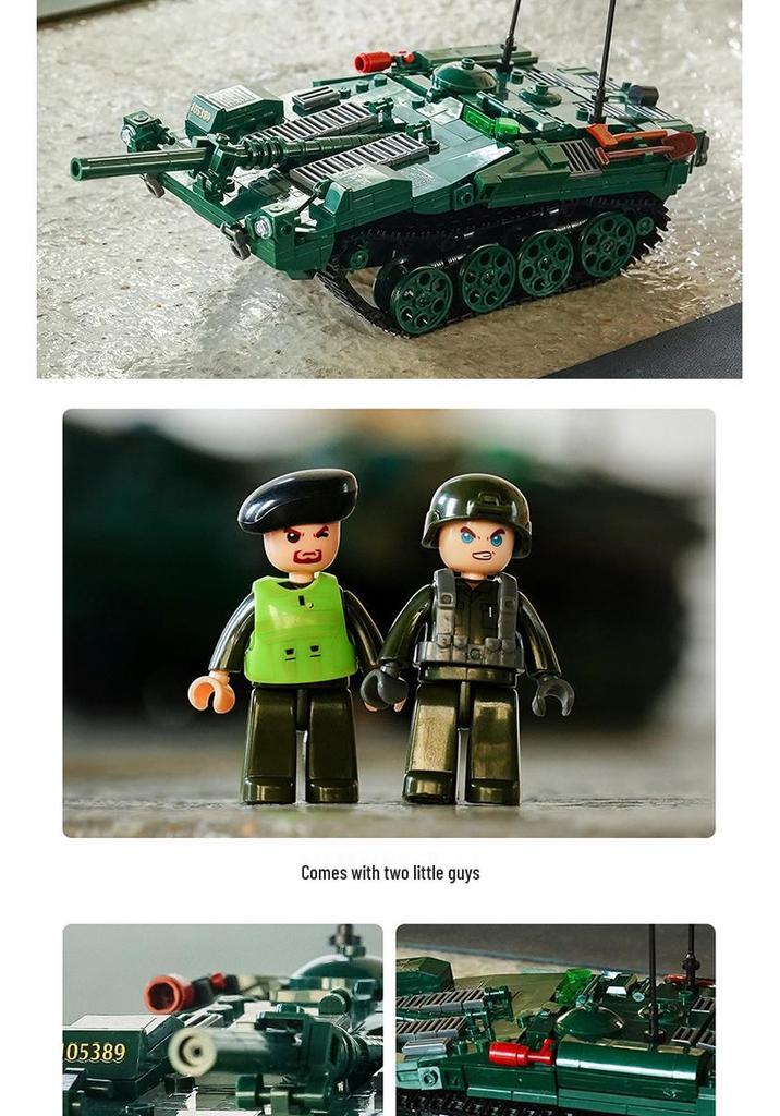 Xiao Luban Military Series: Main Battle Tank & Black Hawk Helicopter Building Block Toys for Boys
