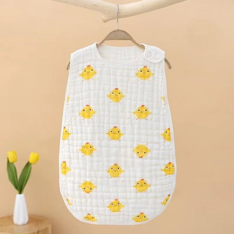 Pure Cotton Sleeveless Baby Sleeping Bag - Summer Thin Anti-Kick Vest for Newborns and Children