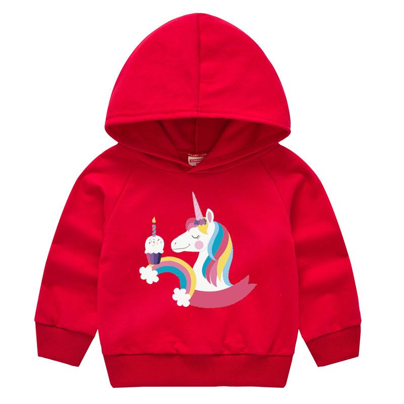 Frühling und Herbst Kindermode Kapuzenpullover Jungen und Mädchen Cartoon Druck Pullover Langarm Tops