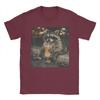 Raccoon Drinking Iced Coffee Funny Animal Meme Cotton TShirt For Mens Beach TShirts ONeck Tee Shirt Oversized Cheap Tops