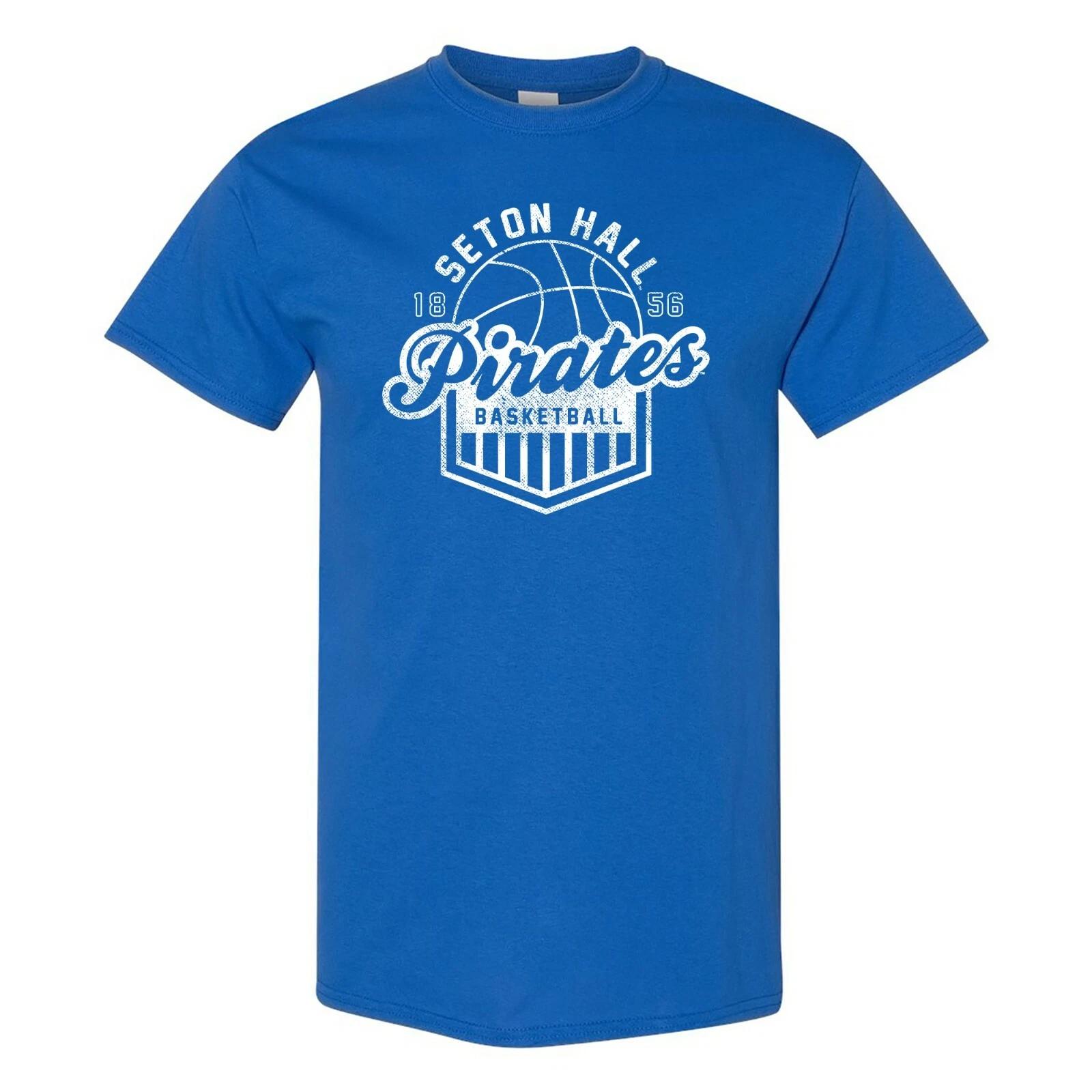 Seton Hall Pirates Vintage Basketball Shield Licensed Unisex T-Shirt S