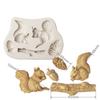 Cute Animal 3D Squirrel Pine Cone Silicone Mold Fondant Gumpaste Chocolate Moulds DIY Decoration Baking Tools
