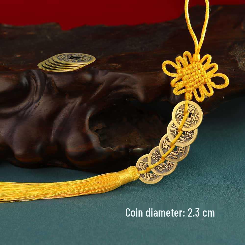 Brass Emperor Coins Pendant Ornament for Door or Car