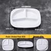 HANTUN Melamine 3-Compartment Square Meal Tray