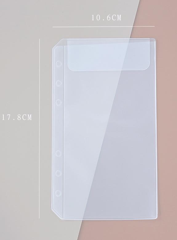 A5A6  5Pcs Binder Zipper Folders For 6-Ring Notebook Binder Transparent Loose Leaf Document Filing Bags