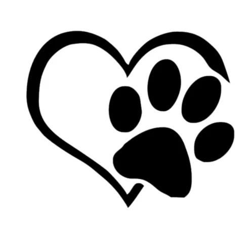 2Pcs Pet Paw Prints With Love Heart Dog Cat Vinyl Decal Car Window Bumper Sticker Auto Accessories Car Accessories Stickers