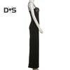 Women's Cami Lace Bodycon Maxi Dress Spaghetti Strap Sleeveless Split Long Dress Sexy Low Cut Evening Dress for Cocktail Party Nightclubs