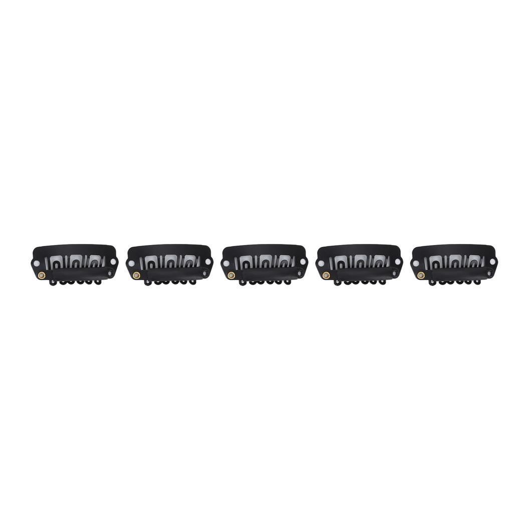 Haar-/Perückenklammern, Edelstahl, U-förmig, 6 Zähne, für Haarverlängerungen, Haarteile, Schwarz, 2,8 cm, 50 Stück