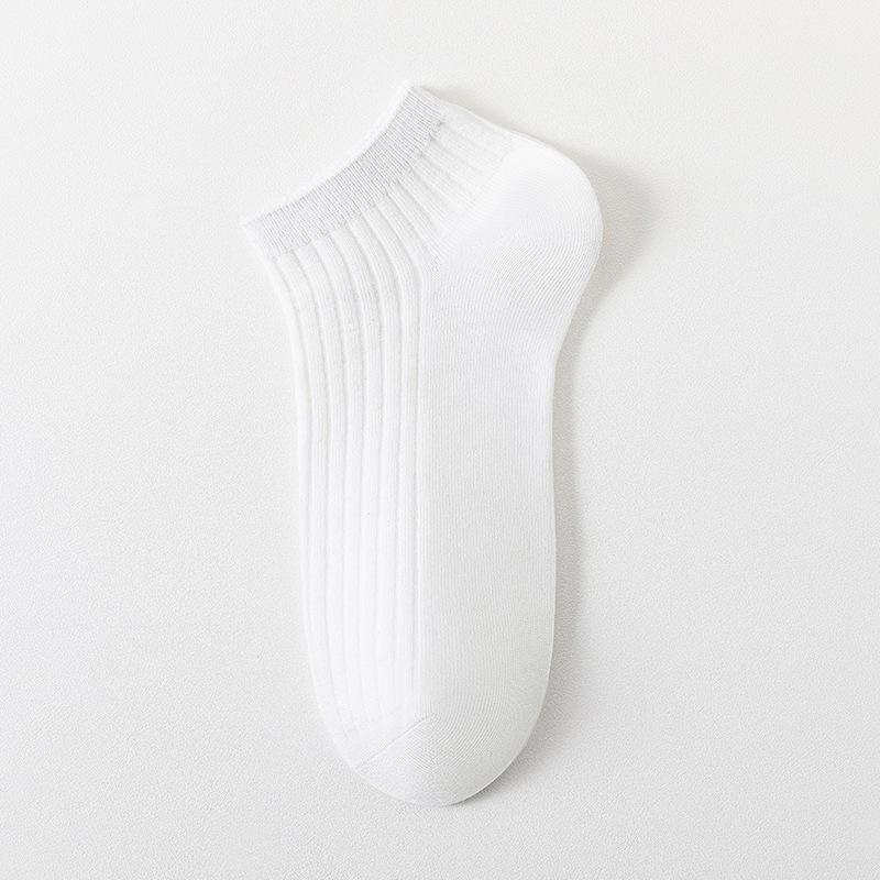 Женские летние тонкие дезодорирующие влагоотводящие антибактериальные дышащие однотонные спортивные носки 1 pair белый