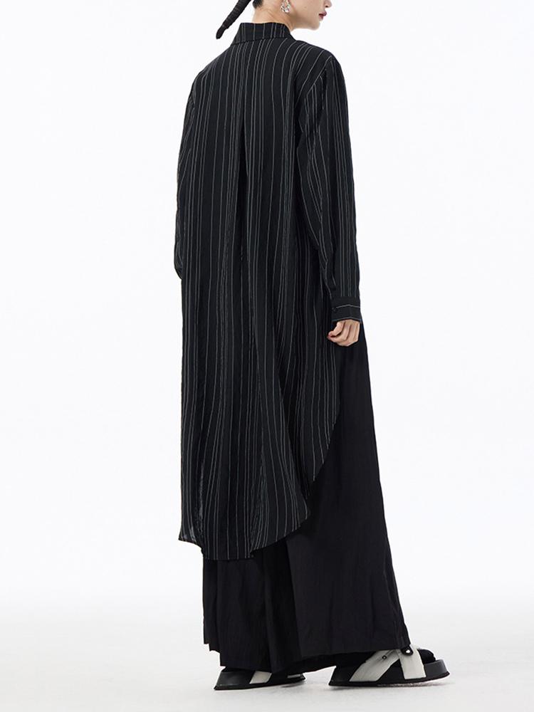 Xitao Cămașă cu dungi asimetrice pentru femei cu un singur piept ZY8917