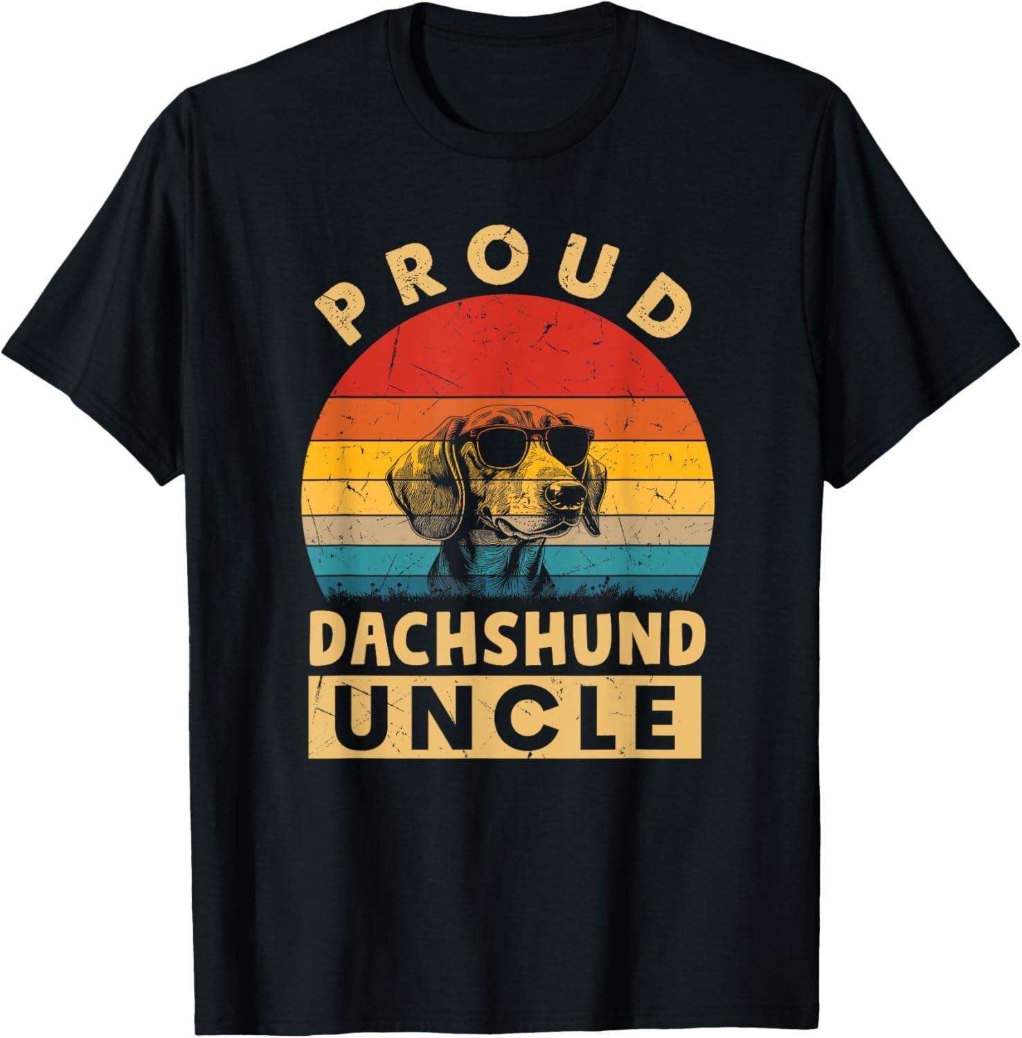 Proud Dachshund Uncle Gifts Dog Lovers Uncle Dad Fathers Day Gift Unisex T-Shirt S разноцветный
