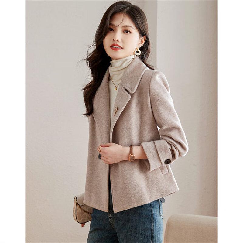 Shangjing Women's Petite Elegant Wool Blend Winter Coat