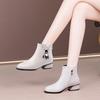Fashion 2024 Spring and Autumn New Butterfly Knot Water Diamond Short Boots Round Head Comfortable and Fashionable Short Boots for Women