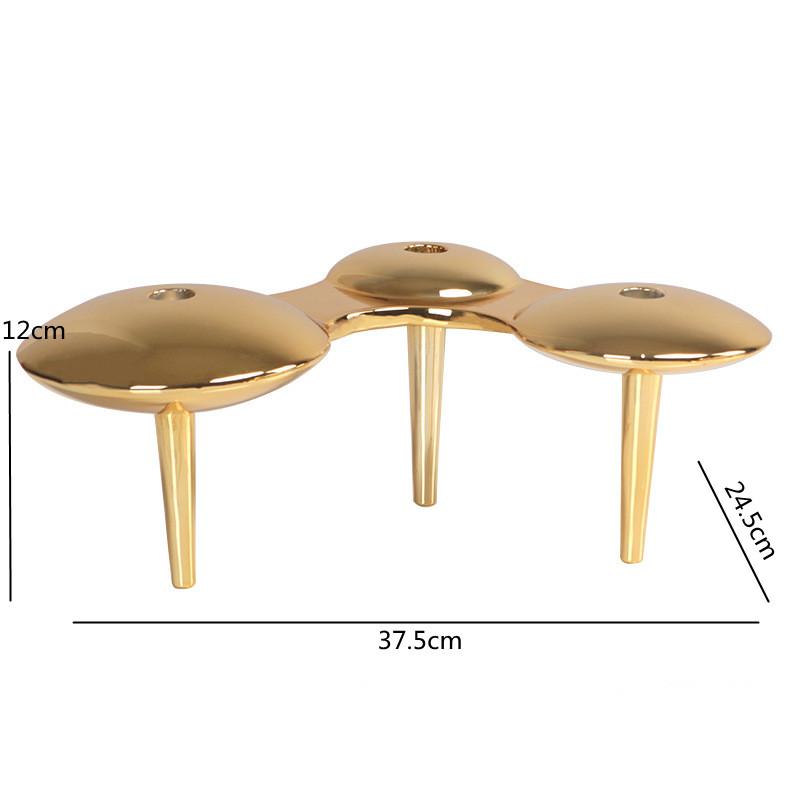 Creative Electroplated Resin Mushroom Cloud Candle Holder, Bracket, Living Room Decoration, Dining Room Desktop Candle Holder