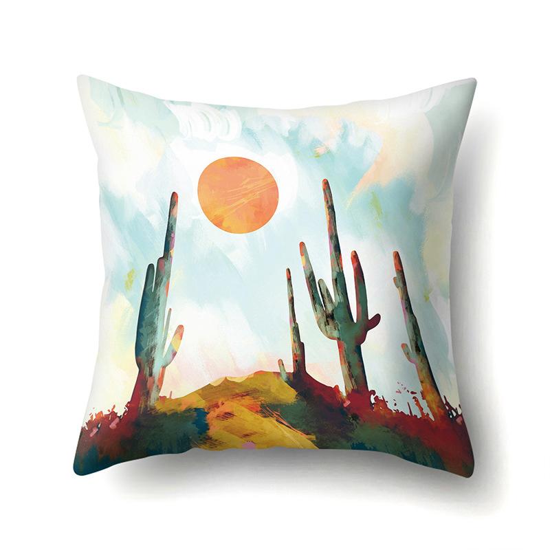 Polyester Pillow Cover Mountain Print Pillow Cover Waist Cushion Cover Car Cushion Head Cushion Cover Premium Durable