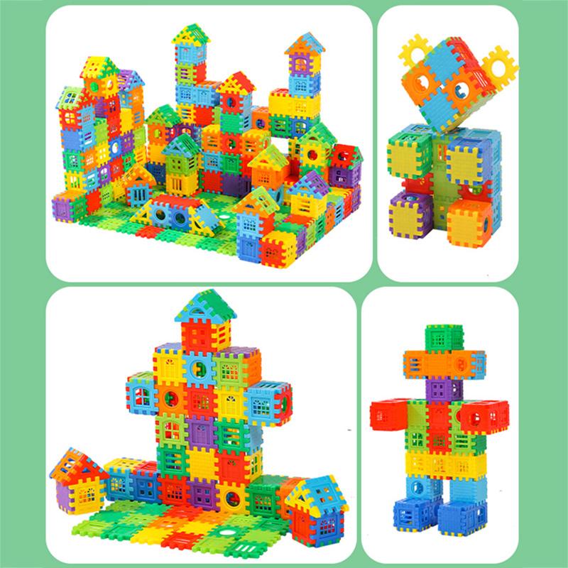 Children Building Houses Building Blocks Assembling Toy Montessori Early Education Toys Puzzle Collage Parent-child Game TMZ